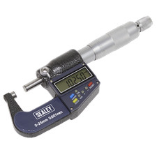 Image of Sealey Digital External Micrometer 0mm - 25mm 0" - 1" Auto Power Off AK9635D