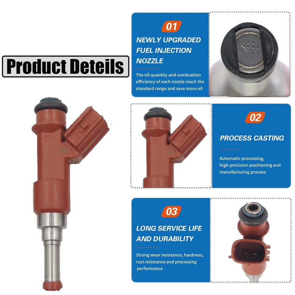 Juego de inyectores de combustible OEM 23250-31050 (6) Toyota Lexus 3,5 L V6 2005-2011 Foto 2 de 4