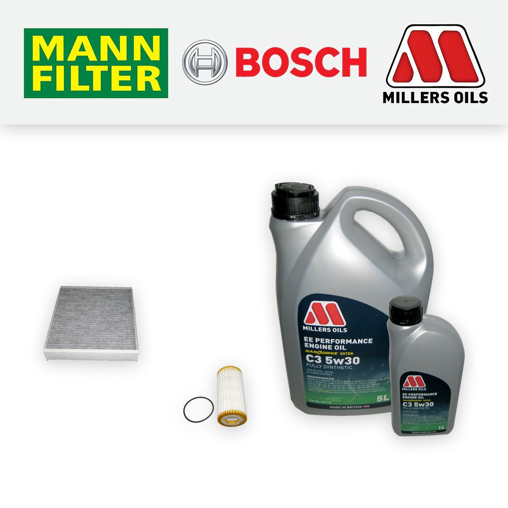 SERVICE KIT for AUDI A1 S1 QUATTRO OIL CABIN FILTERS +5w30 EE OIL (2014-2018)