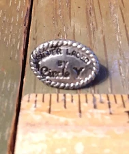 Vintage SILVER LACED by CIRCLE Y Oval Rivet Back Saddle Concho RARE