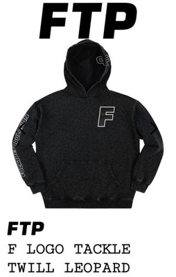 IN HAND FTP F Logo Tackle Twill Leopard Pullover (Black) Size XL