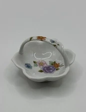 Vintage Takahashi San Francisco Joy Miniature Porcelain Floral Trinket Basket