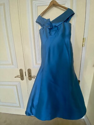Angel Sanchez Turquoise Blue Formal Gown Dress Altered Size 8-6