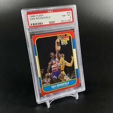 1986 Fleer #95 Dan Roundfield Card - Graded PSA 8 NM-MT Washington Bullets NICE!