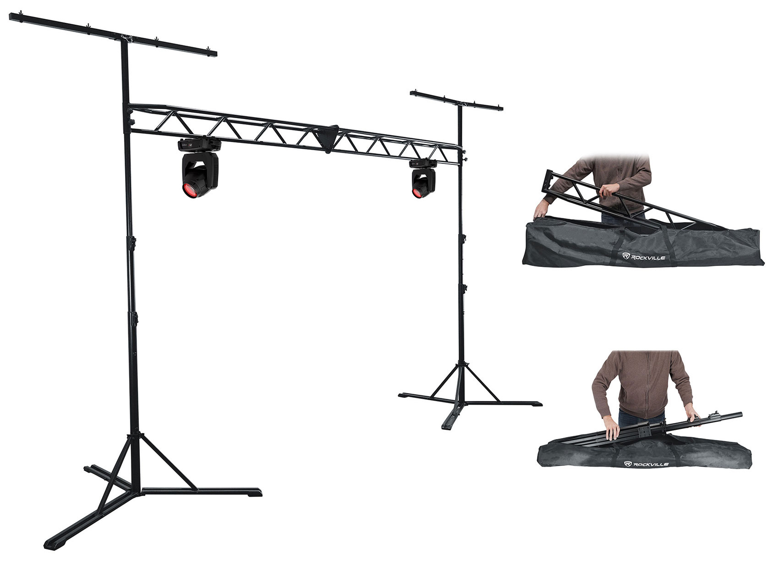 (2) Светодиодные движущиеся фары Chauvet DJ Intimidator Beam 360X DMX + Ферменная подставка