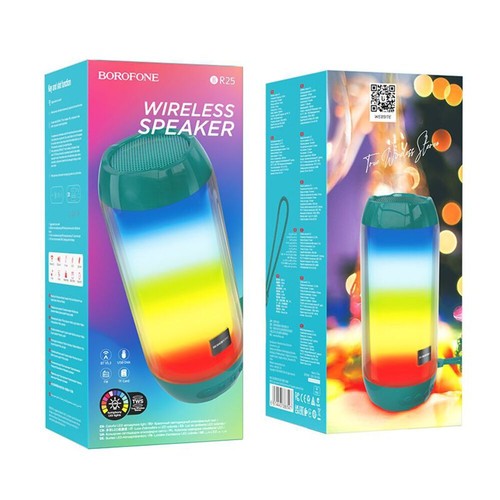 BOROFONE BR25 Crazy sound colorful luminous BT speaker - peacock blue - Picture 2 of 4