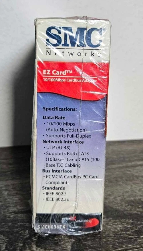 SMC Ez Card 10/100 Mbps Cardbus Adapter SMC8036TX NEW SEALED - Image 2 of 4