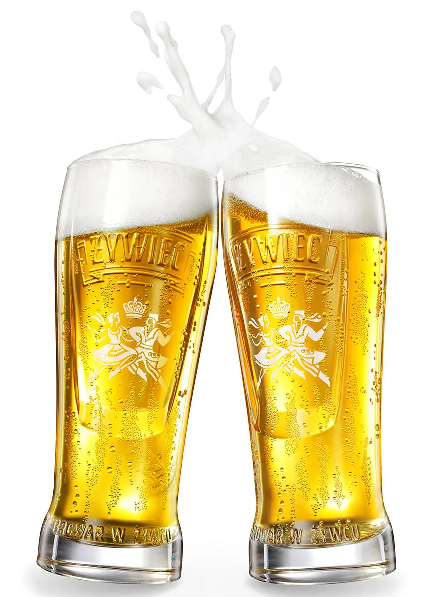 2x Zywiec Polish Beer One Pint 20oz Glass Embossed Logo Poland Brand New CE  M20