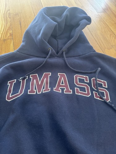 Vintage Jansport UMASS Navy Drawstring Hoodie Size L Women’s Massachusetts MA - Picture 14 of 17
