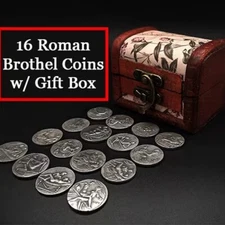 Roman Brothel Coins FULL SET 1-16 w/ Gift Box Tokens Caligula Ancient Spintria