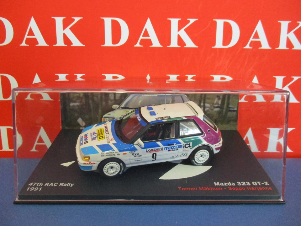 Die cast 1/43 Modellino Auto Mazda 323GTX RAC Rally 1991 T. Makinen - Immagine 4 di 4
