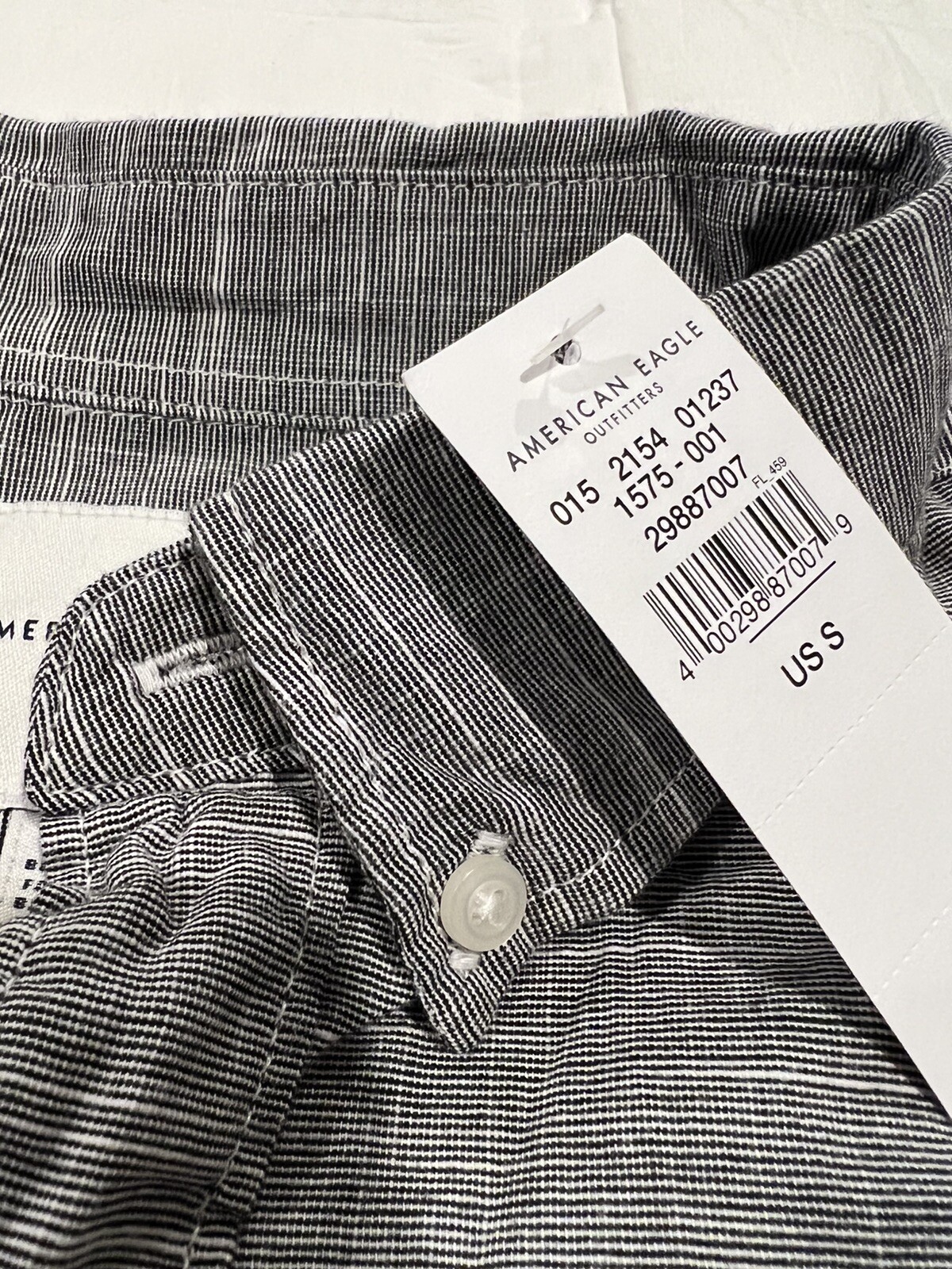 American Eagle Gray Checkered Button Down Shirt M… - image 5