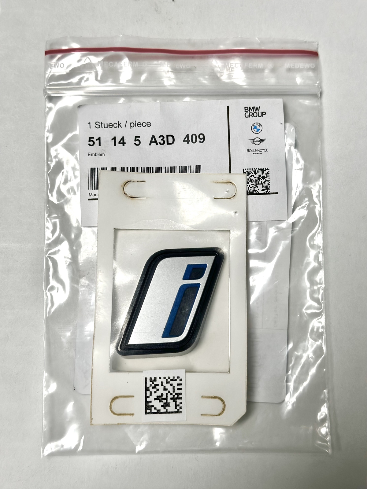 GENUINE BMW Electric i Badge Emblem FRONT Grille NEW 51145A3D409 