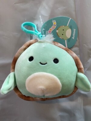 Squishmallows Antoni The Sea Turtle 4  Plush NWT Stuffed Animal Clip on Keychain
