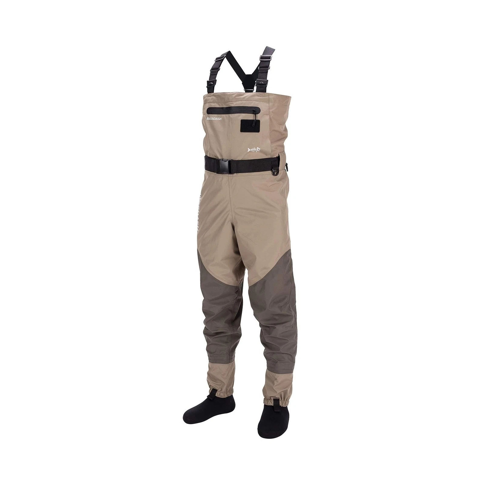 BASSDASH Men’s Breathable Chest and Waist Convertible Waders for Fishing H