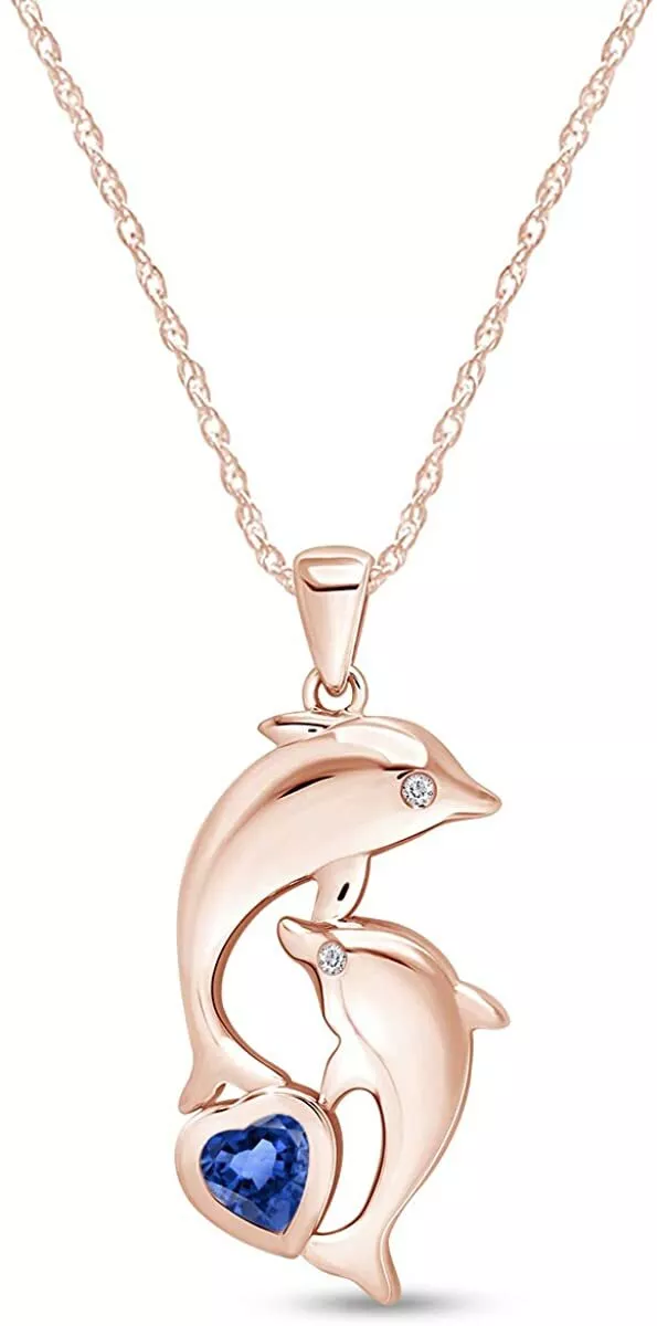 Sapphire sale dolphin necklace
