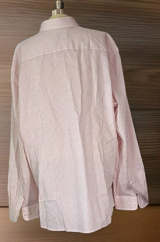Camisa de vestir Club Room para hombre ajustada a rayas rojas 18-18. 5 2XL Nuevo sin etiquetas Foto 3 de 4