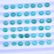 25 Pcs Natural Colombian Emerald 5mm 4mm Oval Cut Untreated Loose Gemstones Lot