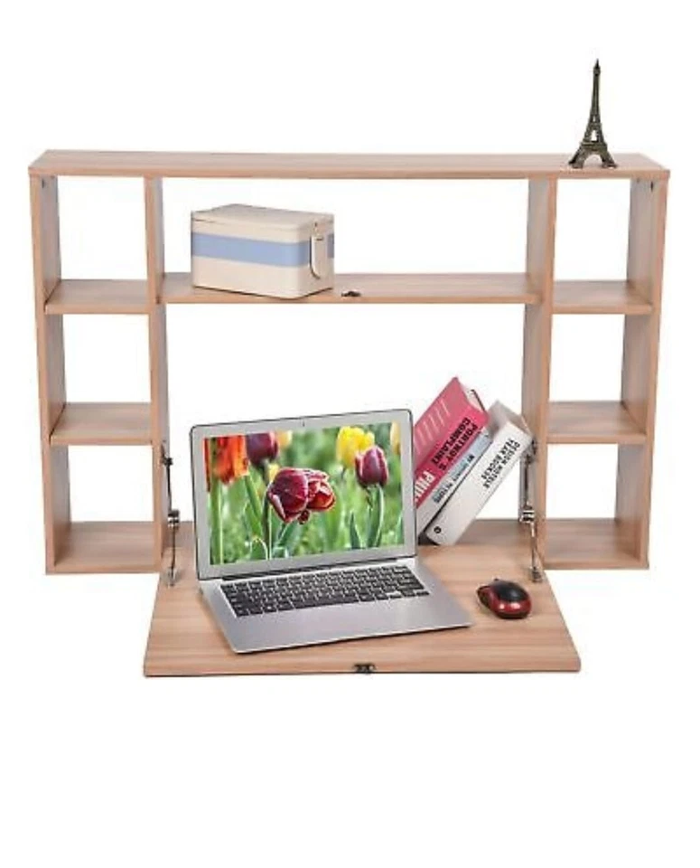 Computer Table-Wall-Mounted Computer Table Folding Computer Desk Storage... - Image 4 of 4