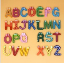 Baby toys 26pcs Letters Kids Wooden Alphabet Fridge Magnet Child Educational d26
