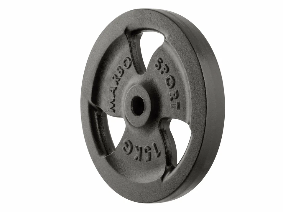 Jeu de plaques de poids en fonte 60 kg / 2x15kg + 2x10kg + 2x5kg Marbo Sport - Photo 3/3