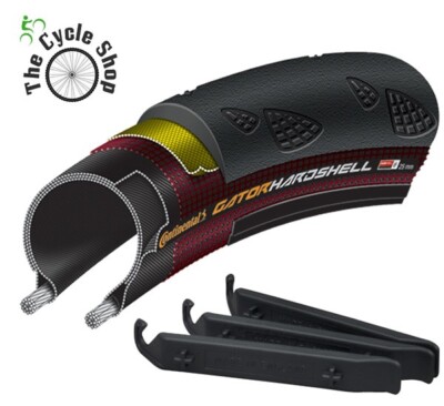 x Continental Gator Hardshell Bike Tyre Plus Levers 
