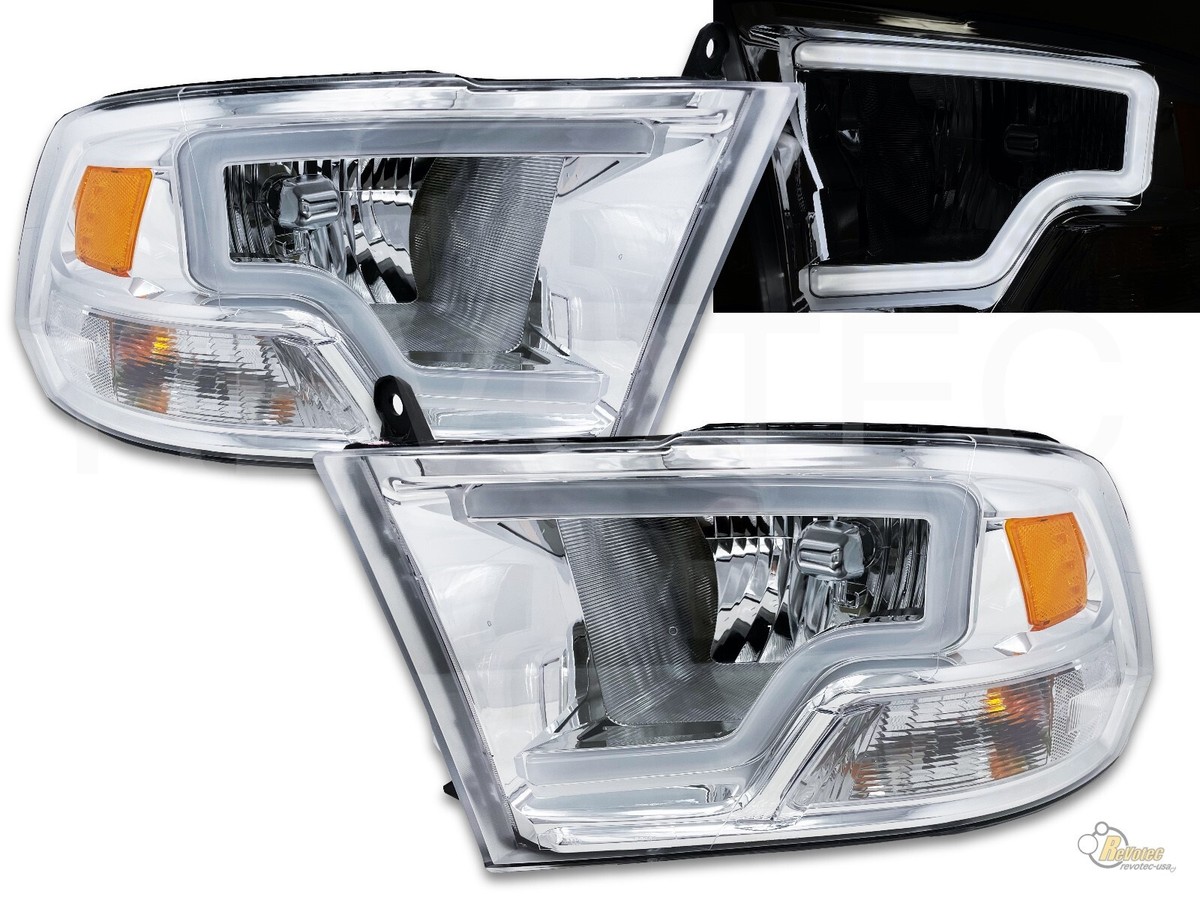 Fits 2009-2018 Dodge Ram 1500 2500 3500 Chrome Headlights Headlamps