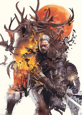 The Witcher 3 Wild Hunt Game Poster Print T832 A4 A3 A2 A1 A0|