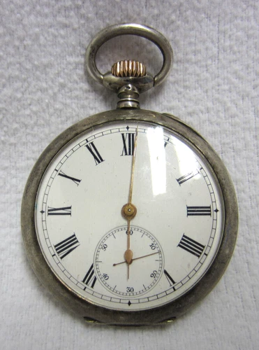 TASCHENUHR - HERREN - Hersteller "IWC" SILBER "800" - um 1900-1920 - läuft gut