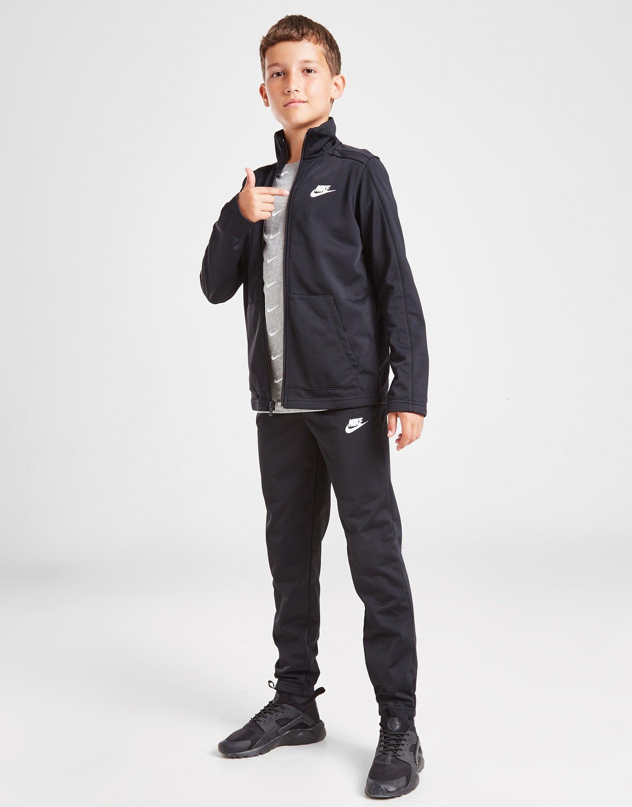 BOYS NIKE TRACKSUIT TOP BOTTOMS KIDS ZIP JACKET JOGGERS BLACK PANTS KIDS SET image 2