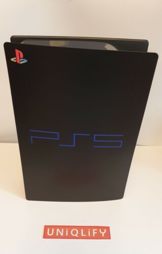 PlayStation 5 PS5 | Housse étui plaque faciale rétro sur le thème du logo PS2 | édition disque - Photo 1/5