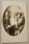 Vintage Antique Real Photo Postcard Young Family W/Baby Portrait