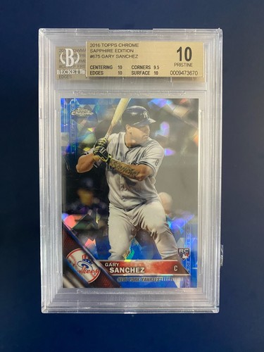 2016 Topps Chrome Sapphire Gary Sanchez #675 card