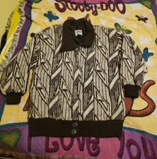 Vintage Tundra The Big Lebowski Canada Western Full Zip Wool Sweater L 80s Dude