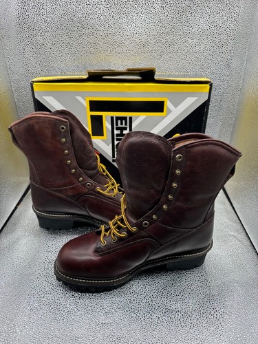 Zapatos de Seguridad Lehigh 11 W Marrón 8" Cuero Leñador Punta de Acero Bota Aislada - Imagen 2 de 11
