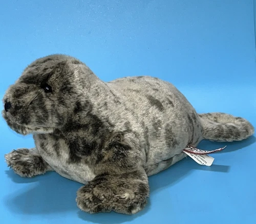 Douglas Cuddle Leopard Monk Seal Harp Baby Plush Stuffed Animal Grey Toy 12"