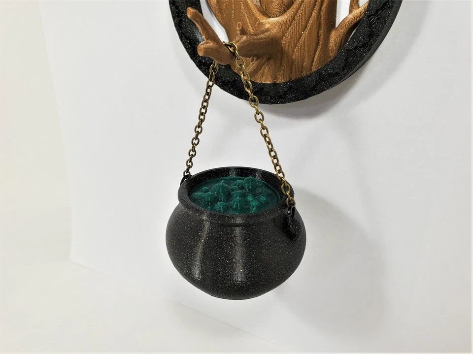 Ímã de árvore de caldeirão e coruja de bruxa - Geladeira assustadora e fofa de Halloween - Imagem 4 de 4