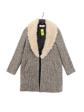 Louche Women's Coat Uk 10 Cream 100% Polyester Overcoat