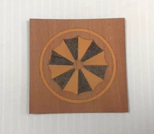 2" Diameter Pinwheel Inlay Marquetry Medallion,  VENEER WOODWORKING REQUIRED