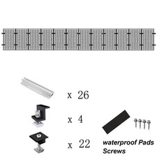 Solar Panel Rail Bracket Kit Aluminium Fixing Roof Mounting End/Middle Clamp PV
