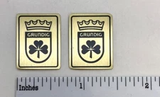 Grundig Speaker or Radio Badge Logo Custom Made Aluminum PAIR 