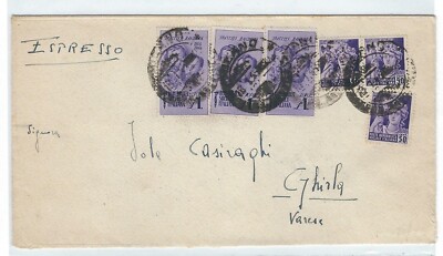 R.S.I. BROTHERS EXPRESS FLAG DOUBLE PORT FROM MILAN TO GHIRLA 18.1.1945