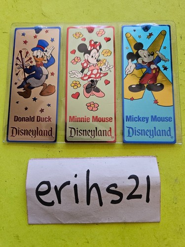 3 Vintage Disneyland Metal Bookmarks Mickey Mouse Minnie Mouse Donald Duck NEW - Photo 1/2