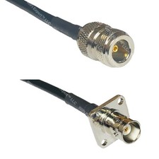 RFC195 N FEMALE to BNC Flange Female Coax RF Cable USA-Ship Lot
