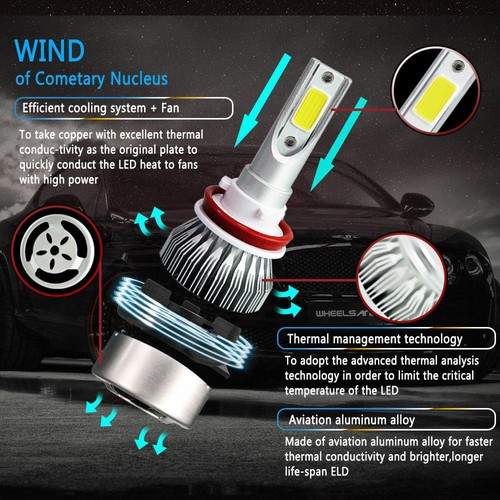 6pc For 2007-2014 Tahoe Suburban Xenon White LED 9005+H11 Hi-Low+Fog Lights Bulb - Picture 7 of 12