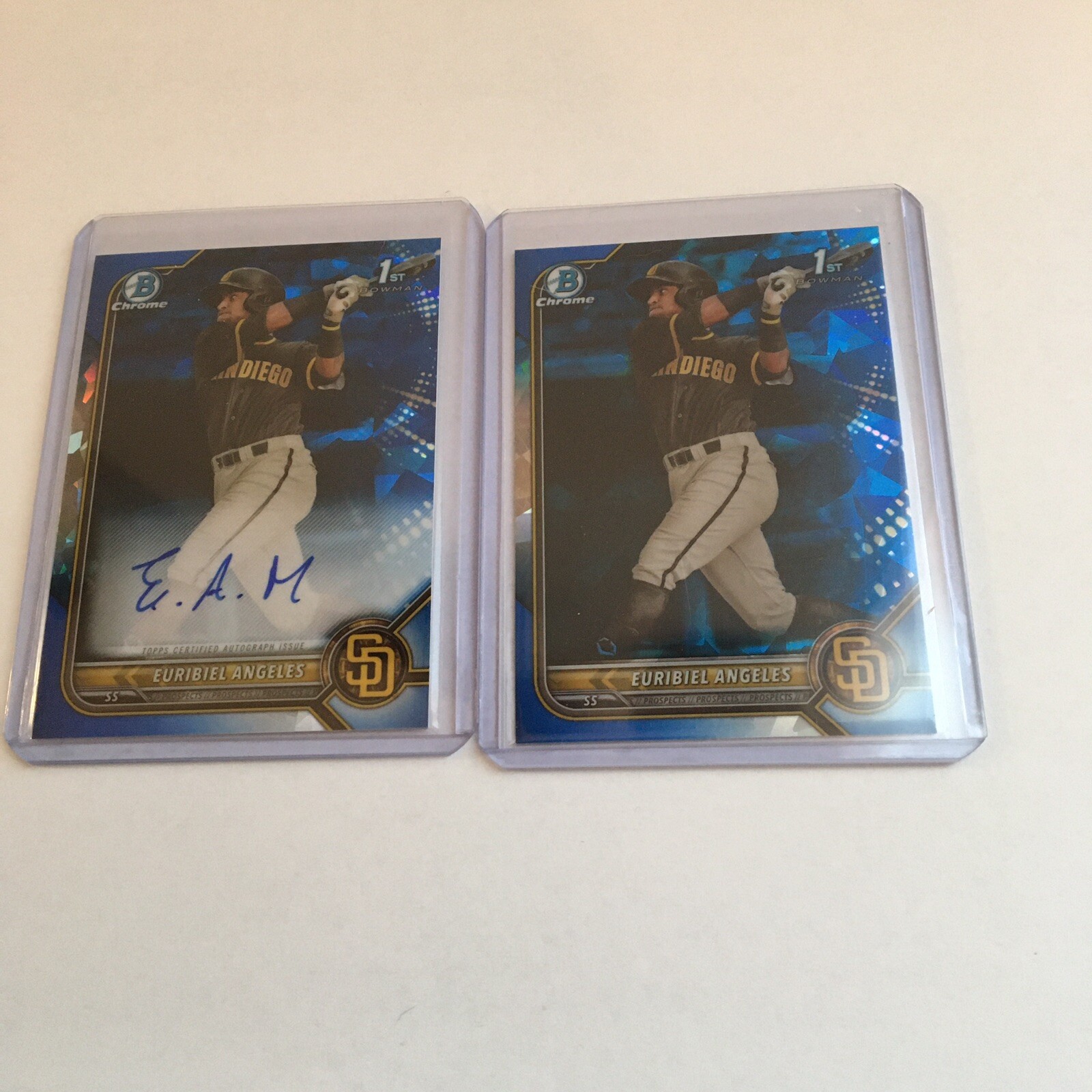 2022 Bowman Sapphire Prospect 1st Euribiel Angeles Auto & Base Padres ⚾️🔥