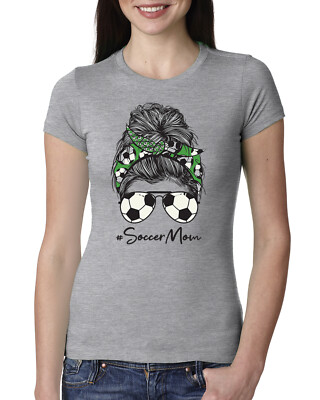 Mom Soccer Life Messy Hair Bandana Mothers Day Women Slim Fit Junior Tee