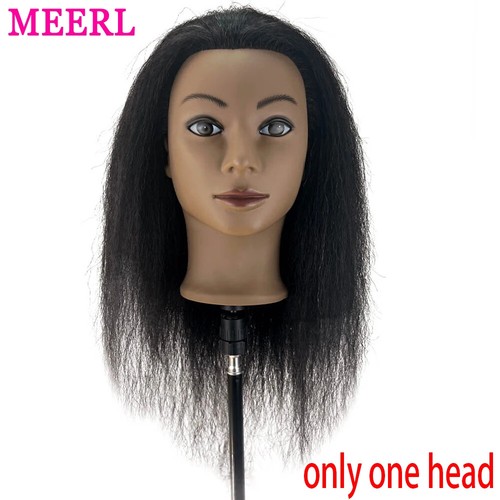 Mannequin Head With Human Hair for Practice Styling Braiding Hairdressing - Picture 7 of 34