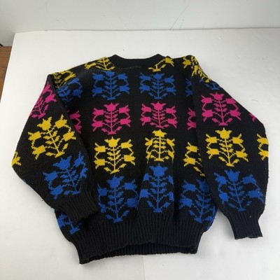 Vintage Kids 32 (Fits like a Youth Large) 80s Colorful Sweater Pullover