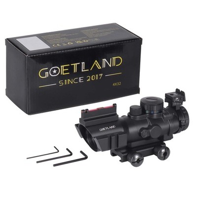 Goetland Rifle Scope 4x32 Prism Sight Scope Optic Blue Green Red Illuminated ...